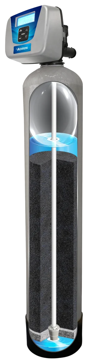 The Atmos air-injected filtration system shown in cutaway view
